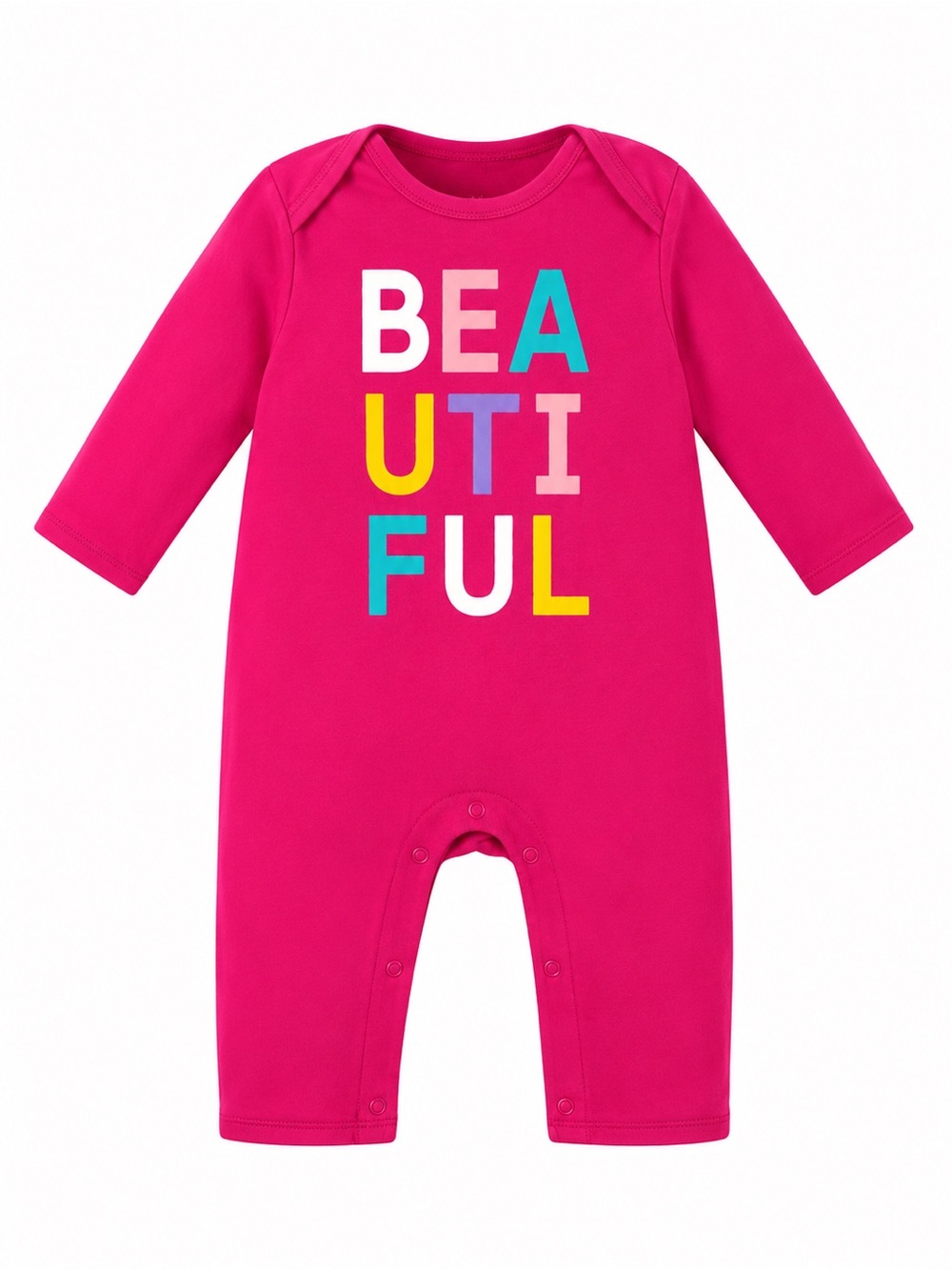 Old Navy Bright Pink 'BEAUTIFUL' One-Piece romper..
